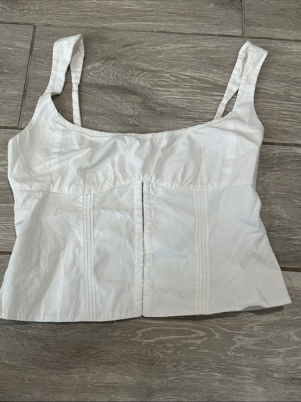 Bershka White Structured Bustier-Style Camisole Top